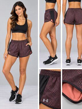 Under Armour HeatGear Maroon Coral Lined Running Shorts L